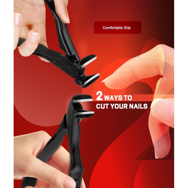 SG Nekoo Angled Head Nail Clippers for Thick Nails,Long Handled