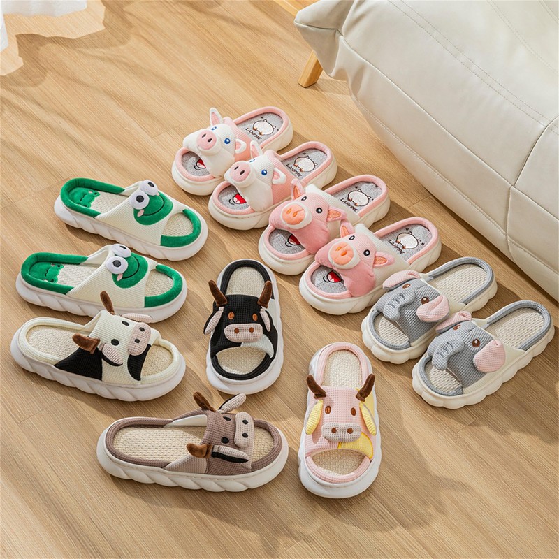 LANFIRE Women Slippers Cute Animal Pig Slippers Soft Cosy Four
