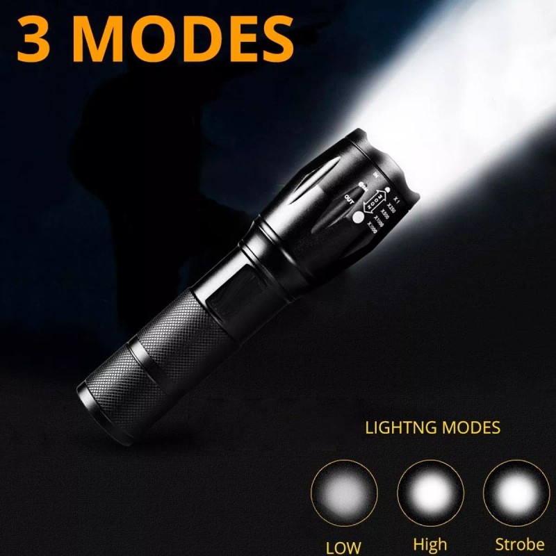 Led Lampara Tactica 3000 Lumens Cree Led T6 Recargable 8800mah