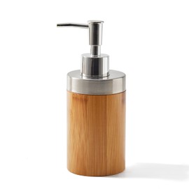 Bamboo Soap Dispenser – Wooden Soap Dispenser with Electroplated Pump, 200ml Capacity – Natural Wood Soap Dispenser for Bathroom, Kitchen, or Countertop – Refillable Liquid Hand Soap Pump Bottle
