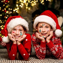 Children's Christmas Tattoo Jusduit Unicorn Santa Elk Snowflake Tattoos Set, Temporary Tattoos Children's Stickers Merry Christmas for Girls Boys Children's Birthday Party Bag Party