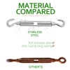 Jamiikury 6PCS M10 Hook & Hook Turnbuckle 304 Stainless Steel