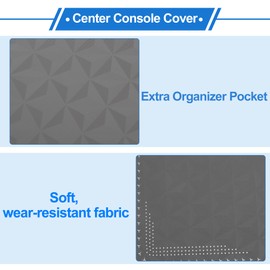 VekAuto Car Center Console Cushion Pad 12.59"X7.67" Center Console Cover Armrest Seat Box Cover Faux Leather Grey