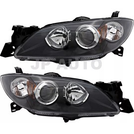 jpautowholesale For 2004-2009 Mazda 3 Sedan Headlight Halogen Set Driver and Passenger Side