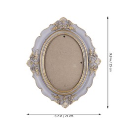 Kichvoe Royal Picture Frame, Antique Photo Frame, Baroque Oval Photo Frame with Stand for Table Hanging, Decorated Frame for Hanging on the Wall