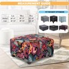 TOPHMDECOR Ottoman Cover Square Slipcovers Printed,Stretch Footrest Stool Cover for