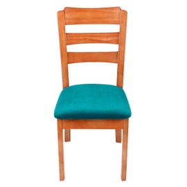 smiry Stretch Chair Seat Covers for Dining Room, Velvet Dining Chair Seat Protectors Chair Slipcovers, Set of 1, Peacock Blue