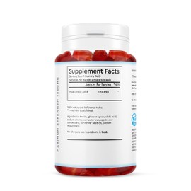 Hyaluronic Acid 1200mg Gummies - 60 Count - (2 Months Supply). High Stregnth Vegan Hyaluronic Acid Supplement - Non-GMO/Gluten Free/Halal