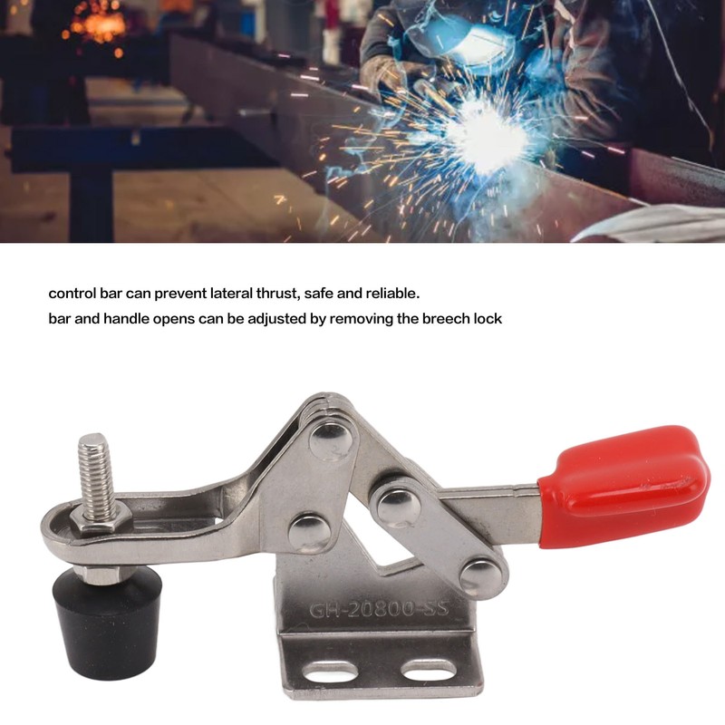 Horizontal Toggle Clamp Stainless Steel 66lb Holding Capacity 80 Degrees