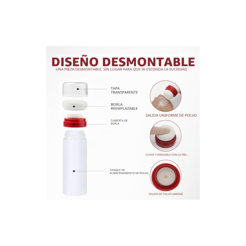 Botellas Dispensadoras Polvo Sueltas Vacías Portátiles Viaje Estuche Soplo Talco