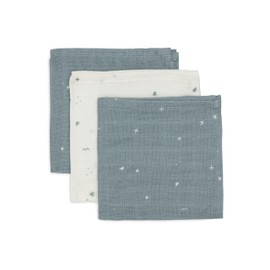 Jollein Spucktücher Baby - Twinkling, Sea Green - 3er Pack - 31x31cm - 100% Baumwolle - Mulltücher Baby - OEKO-TEX Zertifiziert