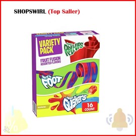 Fruit Roll-Ups, Fruit by the Foot, Gushers, Snacks Variety Pack, 16 ct