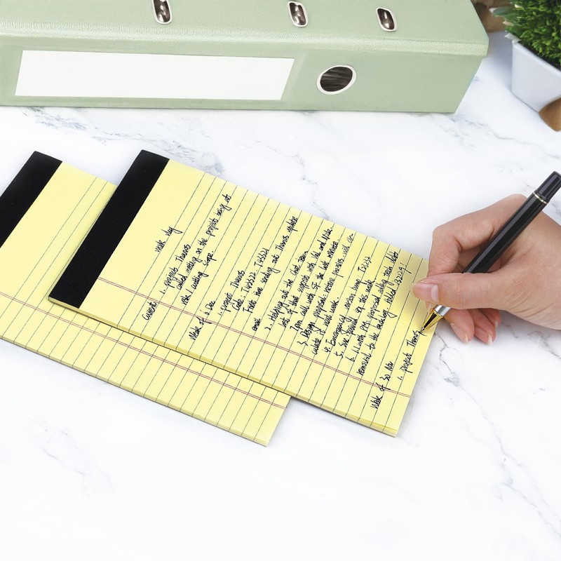 6 Pack A5 Legal Pad, Yellow Lined Paper, Double-Side Printed
