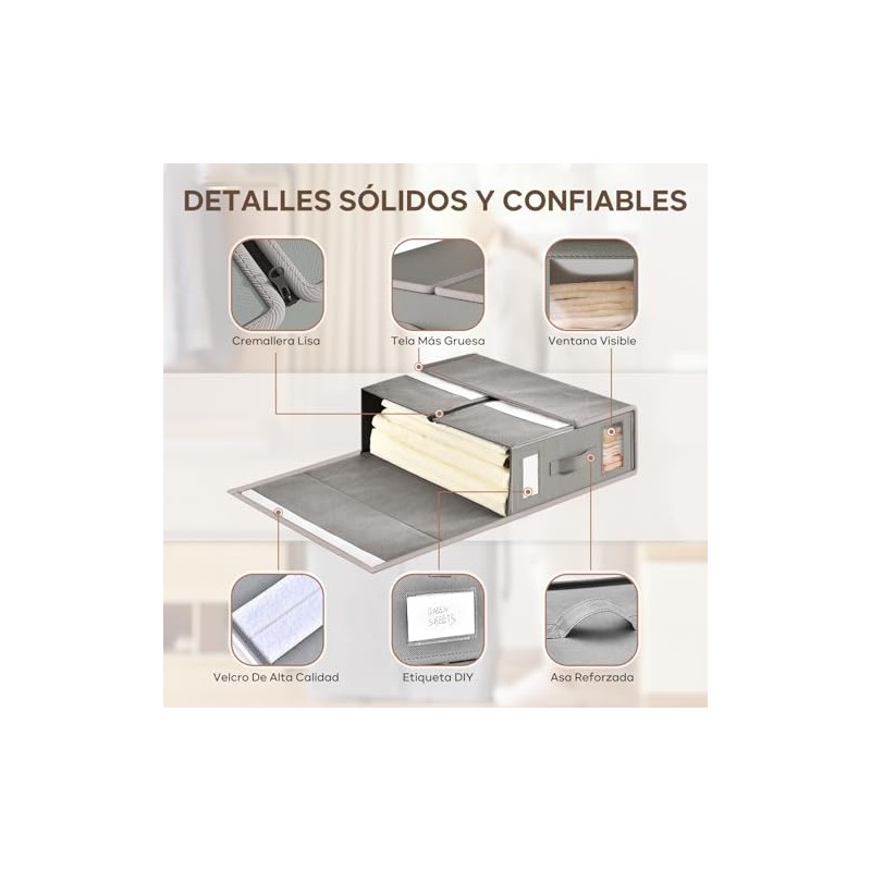 VIOPY Organizador De Sabanas, 4 Piezas Cajas De Almacenamiento