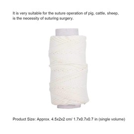 QIRG Veterinary Sutures, Pack of 3 Silk Veterinary Suture Surgery Special Suture Thread Environmentally Friendly Strong Durable Surgical Suture Line for Pets, Pigs, Sheep, Cattle, Dogs (No. 18 Suture)