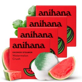 ANIHANA Shower Steamers 4 Pack with Essential Oils Paraben Free Cruelty Free Refreshing Watermelon Crush Scent 1.76 oz Each