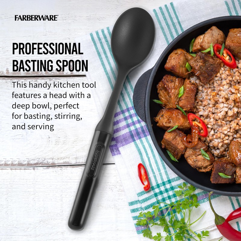 Farberware Professional Heat Resistant Nylon Basting Spoon-Safe for Non-Stick Cookware,