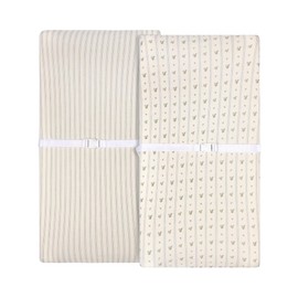 Ely’s & Co. Changing Pad Cover, Diaper Changing Table Sheets, 2 Pack, Cradle Sheet Set for Baby Boys, 100% Jersey Knit Cotton, Blue Linear Berry Leaf Collection, 32”x16”x5”