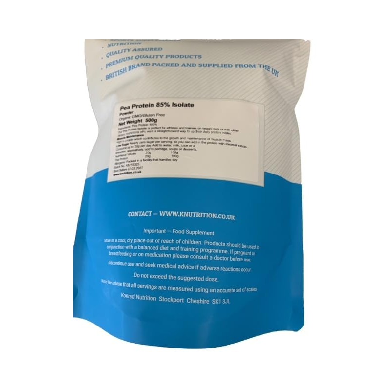 Organic Pea Protein Isolate Powder 500g Knutrition