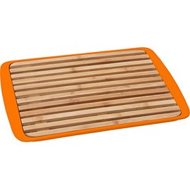 BRUNNER 0830056N.C11 Chopping Board 2 in 1 Bamboo and Melamine Breadboard Orange 36 x 24 cm