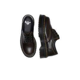 Dr. Martens Unisex 8053 Quad Leather Platform Shoes, Dark Khaki, 7 US Men