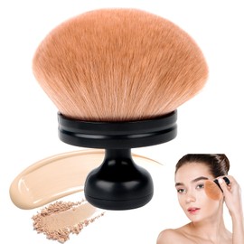 Self-Tanning Brush, Makeup Brush, Wide Foundation Brush, Oval Face Brush, Portable Soft Self-Browing Powder Brush for Blush, Evenly, Applying Powder, Synthetic Bristles