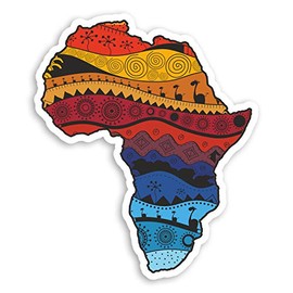 2 x 10cm Tribal Africa Map Vinyl Stickers - African Luggage Sticker #34448 (10cm Tall)