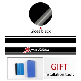 Car Styling Racing Sport Edition Hood Stripe Bonnet Decal Graphics Stickers Compatible Mini Cooper One S JCW F55 F56 Hatchback Accessories (Gloss Black)