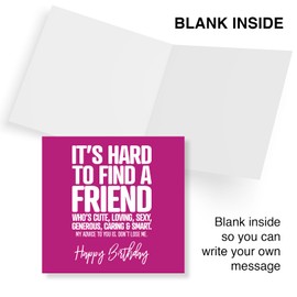 Punkcards, Funny Best Friend Card, Funny Friend Birthday Card Female, Funny Best Friend Card, Made in UK