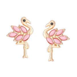 Betsey Johnson Women's Betsey's Backyard Flamingo Stud Earrings