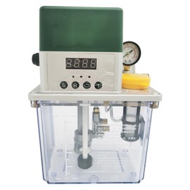 EQCOTWEA 220V Automatic Electric Lubrication Pump 2L Tank Capacity Automatic Gear Pump Lubrication Oil Pump Digital Display Oiler with Pressure Gauge for CNC Machine