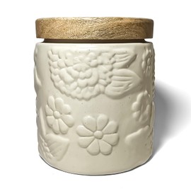 Qimacplus Pickle containers | Containers With Lids | Ceramic Container Set for Kitchen Storage | Convenient For Dining Table | Multi-Utility Storage & Containers | Pottery White (Pack Of 1)