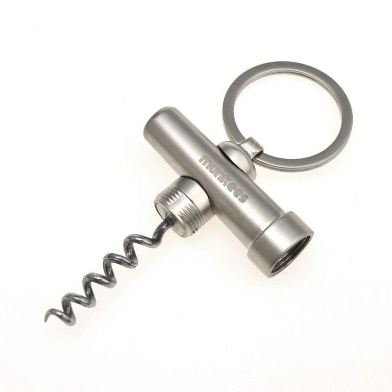 munkees 2 x key ring corkscrew bottle opener, double pack,