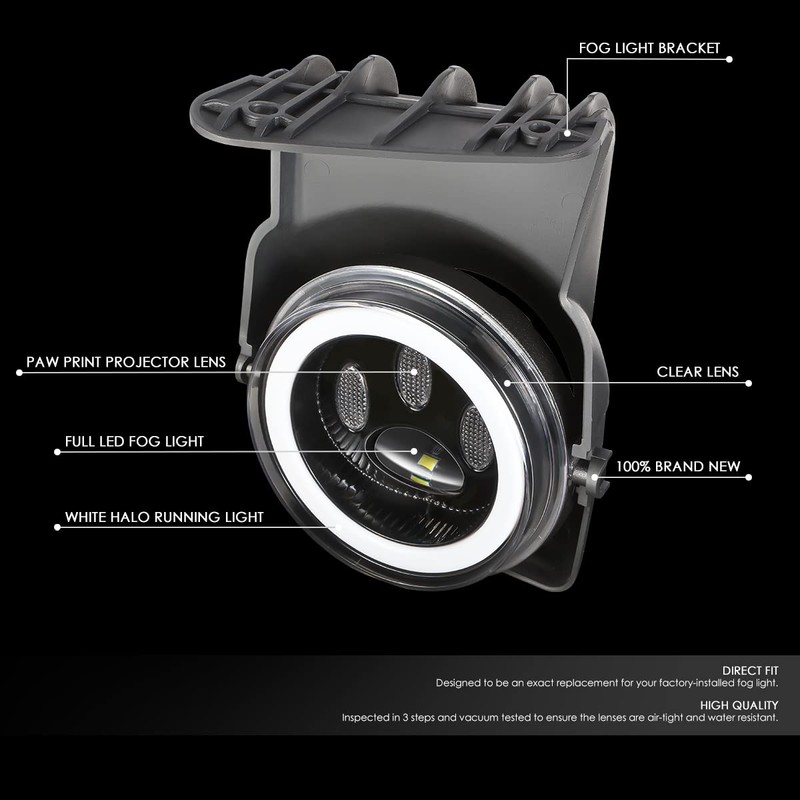 DNA MOTORING FL-ZTL-358-CH Pair of Full LED Fog Lights Compatible