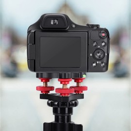 Tripod Leveler, Aluminum Alloy Tripod Heads, LP-64 Camera Tripod Ball Head Leveling Base, Multi-Directional Adjustment, Black Anodized, ±5° Horizontal Adjustment