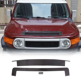 Real Carbon Fiber Front Hood Vent Trim Sticker Fit for Toyot@ FJ Cruiser 2007-2021, Front Engine Hood Air Intake Grille Cover Accessories, 4PCS