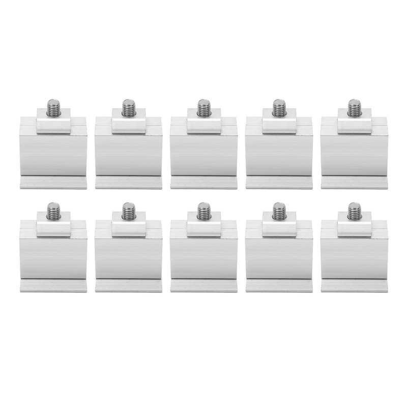 10Pcs Adjustable PV Solar Panel Middle Clamp Aluminum Alloy Photovoltaic