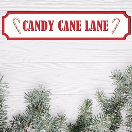 Candy Cane Lane Christmas Street Sign - Transform Your Space with Enchanting Holiday Decor - Wall Art - Festive Home Decoration Signage (Small - 290mm x 63mm, Mdf Wood Indoor Use Only)