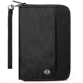 SEPWIK Travel Passport Wallet RFID Family Passport Holder with Hand Strap, Waterproof Travel Document Organizer for Credit Card, Boarding Pass, ID, Money, Flight Tickets OCE Gear Series Black