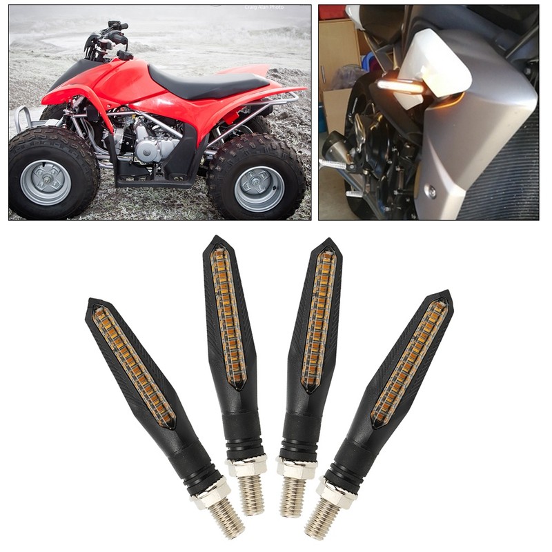 4pcs LED Flowing Water Turn Signal Light Indicator Blinker Flasher