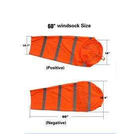 Originalidad 60 Inches Airport Windsock Rip-Stop Outdoor Rainbow Wind Measurement Sock Bag with Reflective Belt