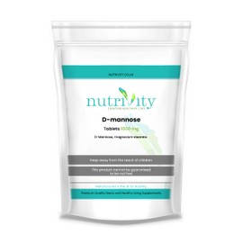 D-Mannose 1000mg Tablets - High Strength UTI & Cystitis Support - Bladder Health Supplement for Women & Men | Vegan | Halal | Gluten & Dairy Free |UK Manufactured | Nutrivity