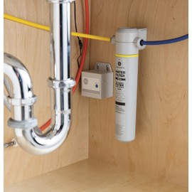 GE Single Stage Under Sink Water Filter System, Water Filtration System Reduces Impurities in Water, Easy Install, No Plumbing Required, Replace Filter (FQK1K) Every 6 Months, GXK185KBL