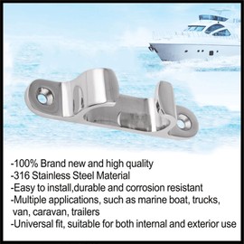 1Piece 4/5/6inch Stainless Steel 316 Straight Fairlead Bow Chock Hardware Fair Leads Line Boat Rope Guide Line Cleat for Marine Yacht W/Fasterners (152mm/ 6in)