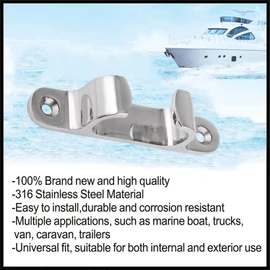 1Piece 4/5/6inch Stainless Steel 316 Straight Fairlead Bow Chock Hardware Fair Leads Line Boat Rope Guide Line Cleat for Marine Yacht W/Fasterners (152mm/ 6in)