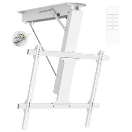 Yegosh Electric Ceiling TV Mount, Remote Adjustable Flip Down Bracket for 32 to 70 Inch Flat Curved Screen TVs Max VESA 600x400mm, Motorized TV Ceiling Mount for Flat Pitched Roof Indoor Outdoor