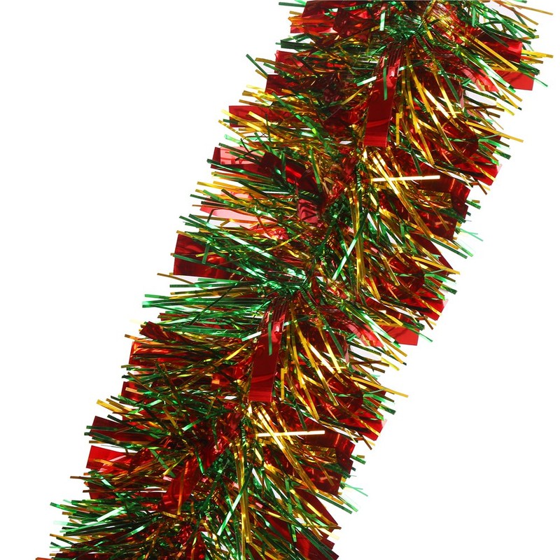 VEYLIN 10 Meter Sliver Xmas Decoration Tinsel with Star for