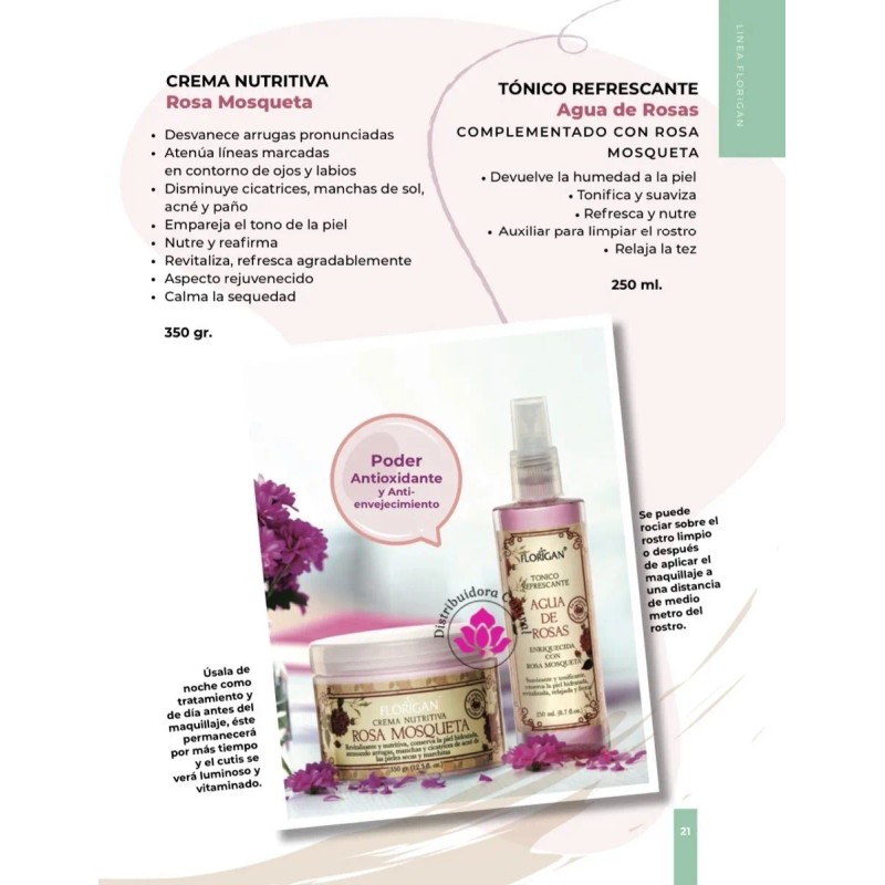 Crema Rosa Mosqueta Florigan® 350grs. Madura A Joven Día/noche