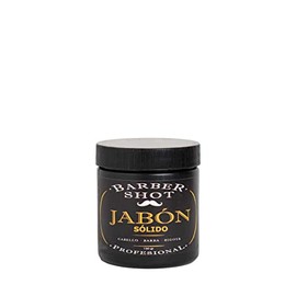 Jabón para Afeitar, Limpieza y Cuidado Barba y Bigote Barber Shot con Aceite de Macadamia y Extracto de Sábila, Cuidado Personal Hombre, Suaviza e Hidrata la Piel, Tarro con 150g