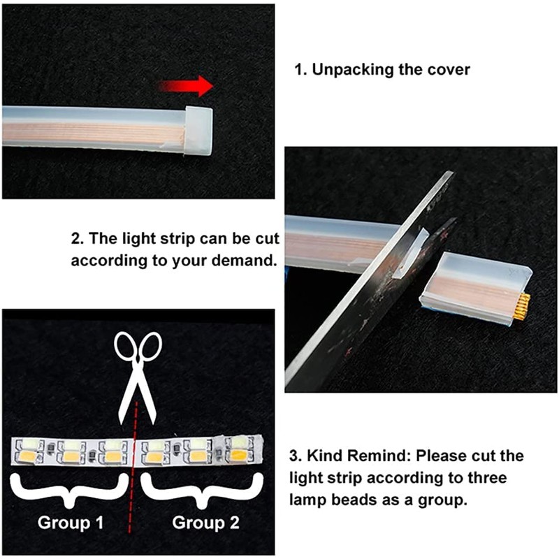 TEKSHINNY Headlight LED Strip, 2Pcs 24 Inches Flexible Dual Color